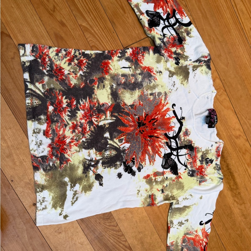 Peck & Peck White Floral Top
